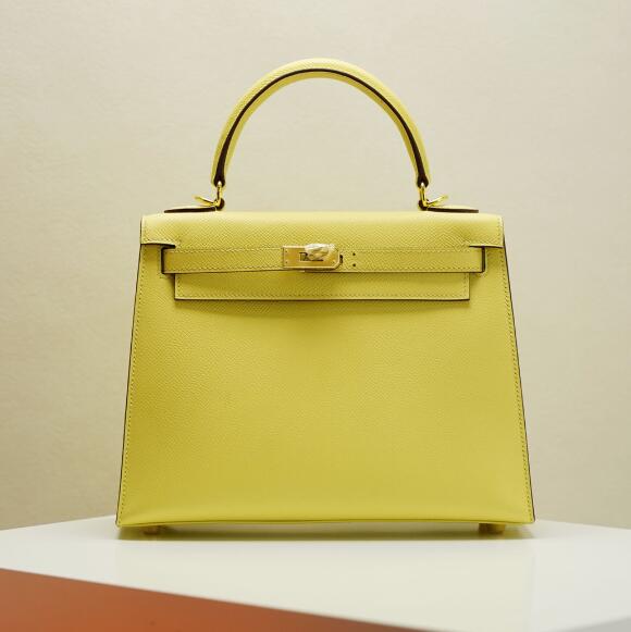 【エルメス HERMES】ケリー25 トゴ  ジョーヌプッサン ゴールド金具 （100％手縫）